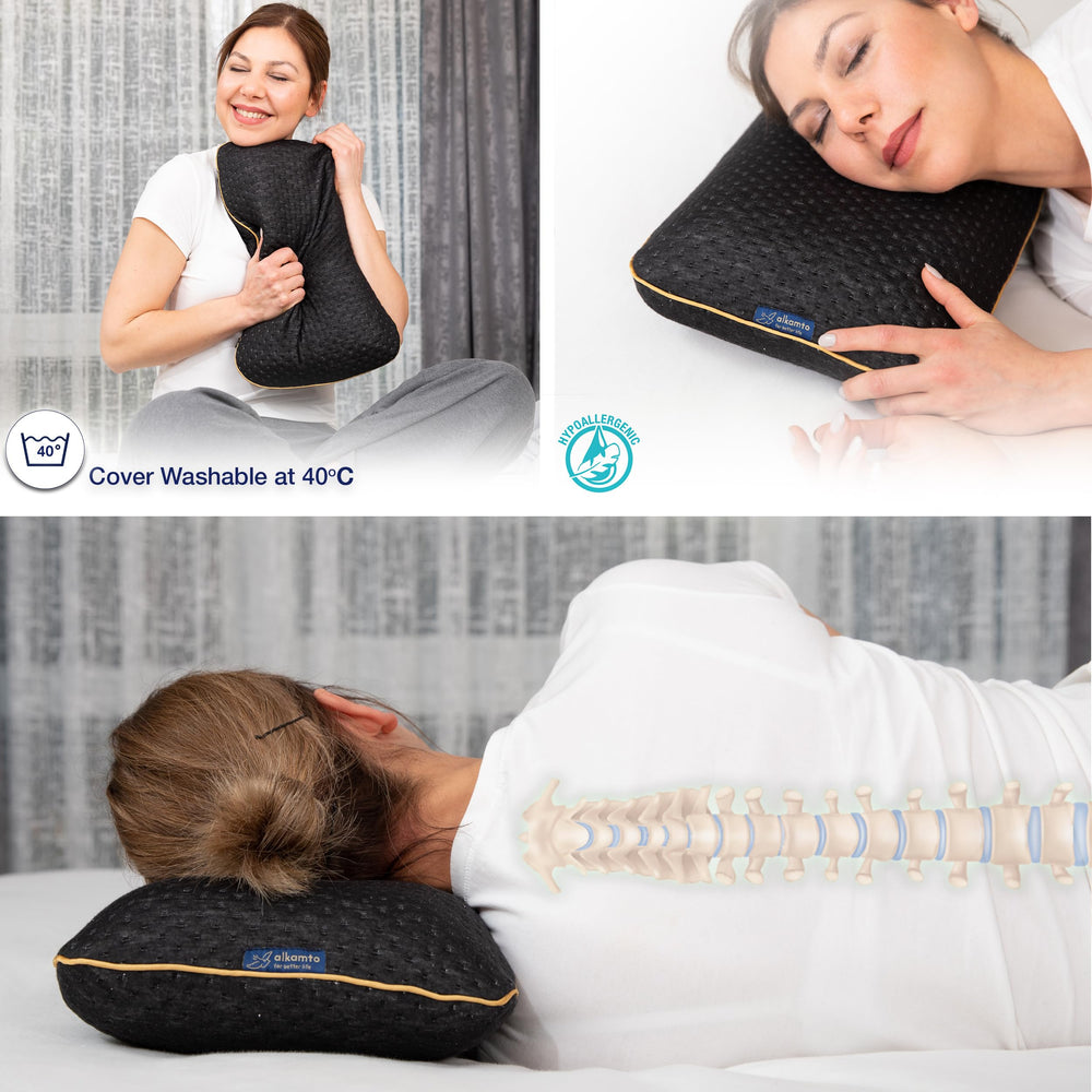 alkamto travel pillow washable cover at 40C for easy care.