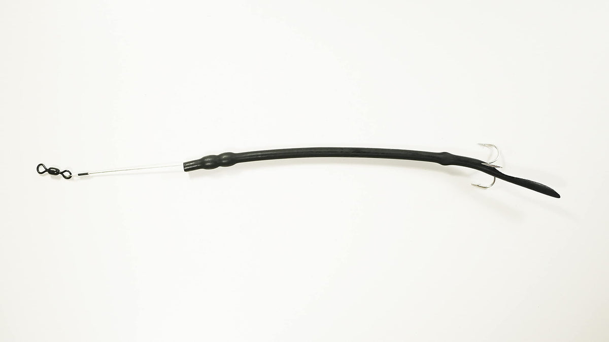All About The Bait 3-Pack Baby Barracuda Tube Lure Black - front view