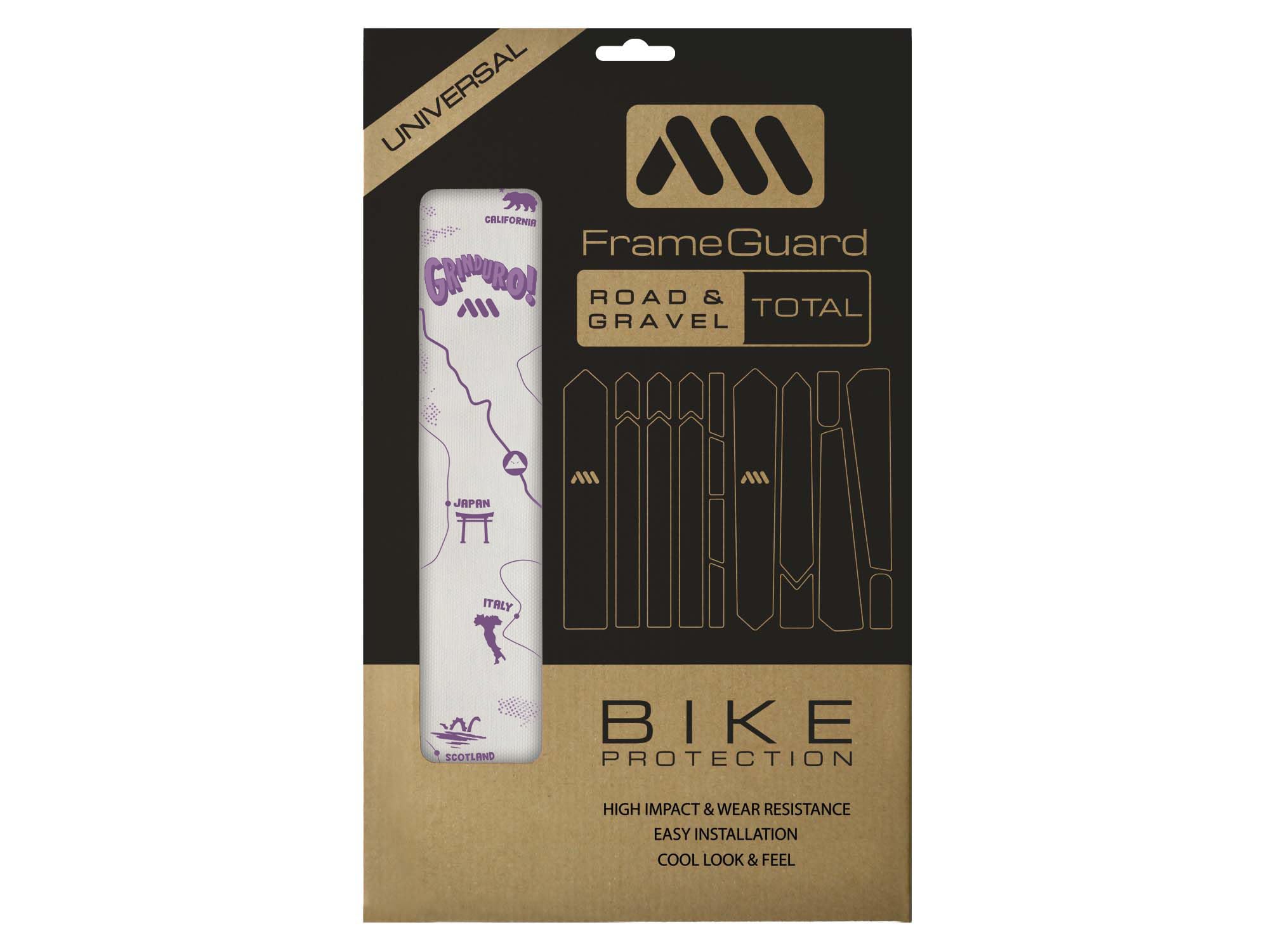 All Mountain Style frame protector kit top-tube shields against scratches for gravel bikes.