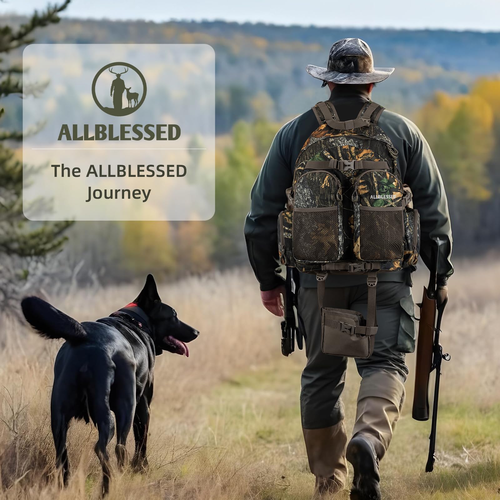 ALLBLESSED hunting backpack compass and whistle-equipped feature supports safety awareness