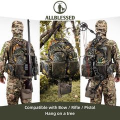 ALLBLESSED hunting backpack side pocket demonstrates organized storage for quick gear access