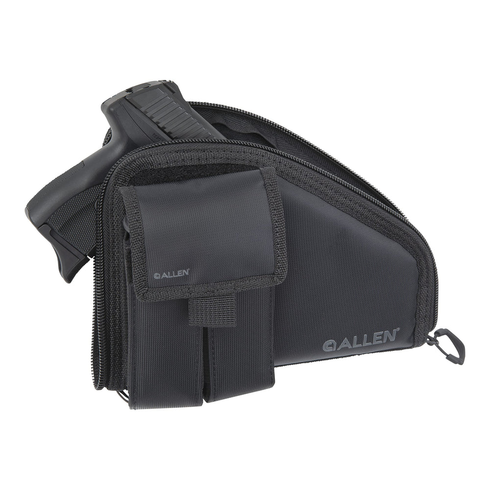 Allen Company pistol case with detachable mag pouch exterior and padded interior