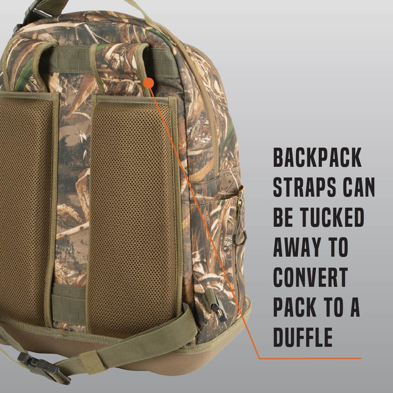AC ALLEN Gear Fit Pursuit Punisher camo molded base keeps pack upright in field
