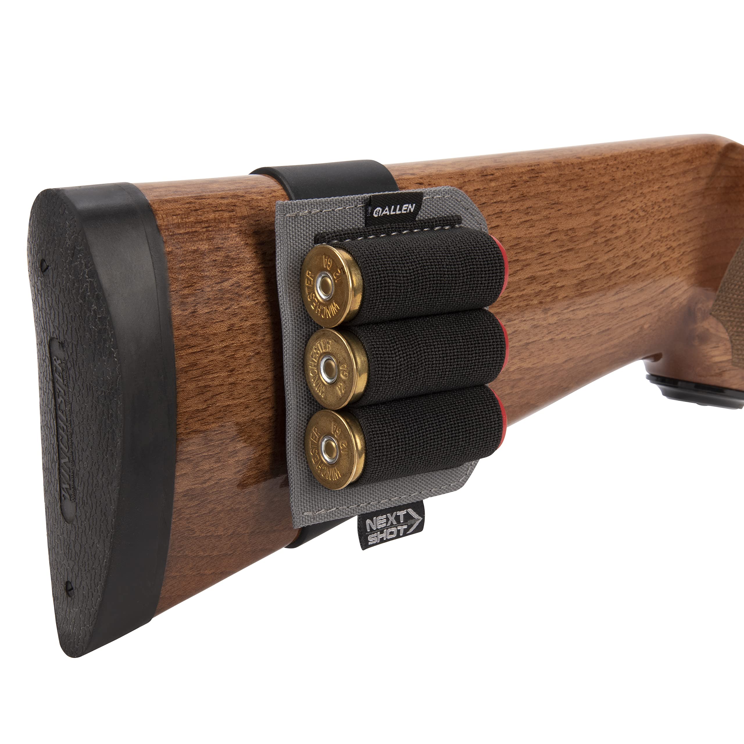 Soft silicone material protects the buttstock finish