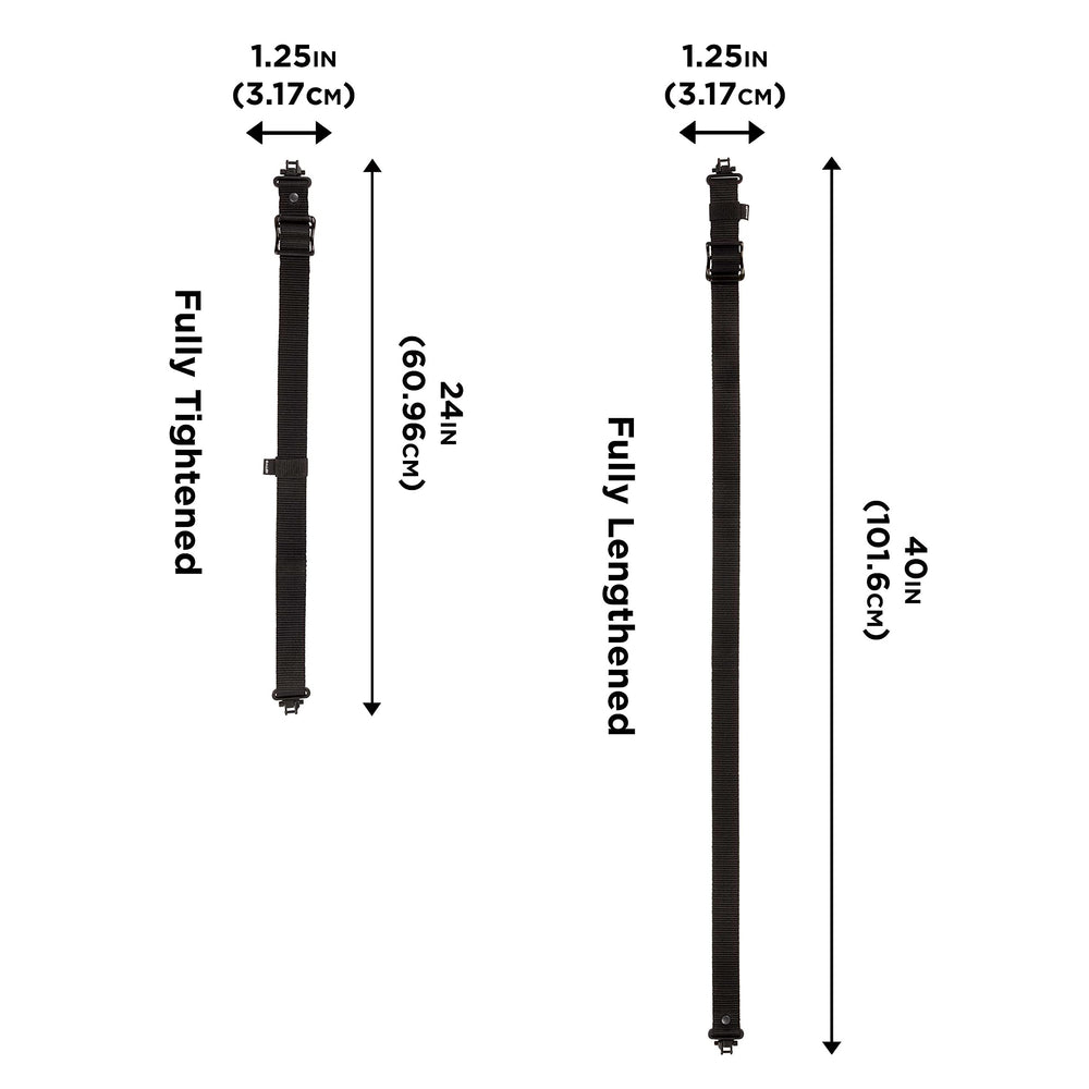 Gun sling with swivels on black webbing
