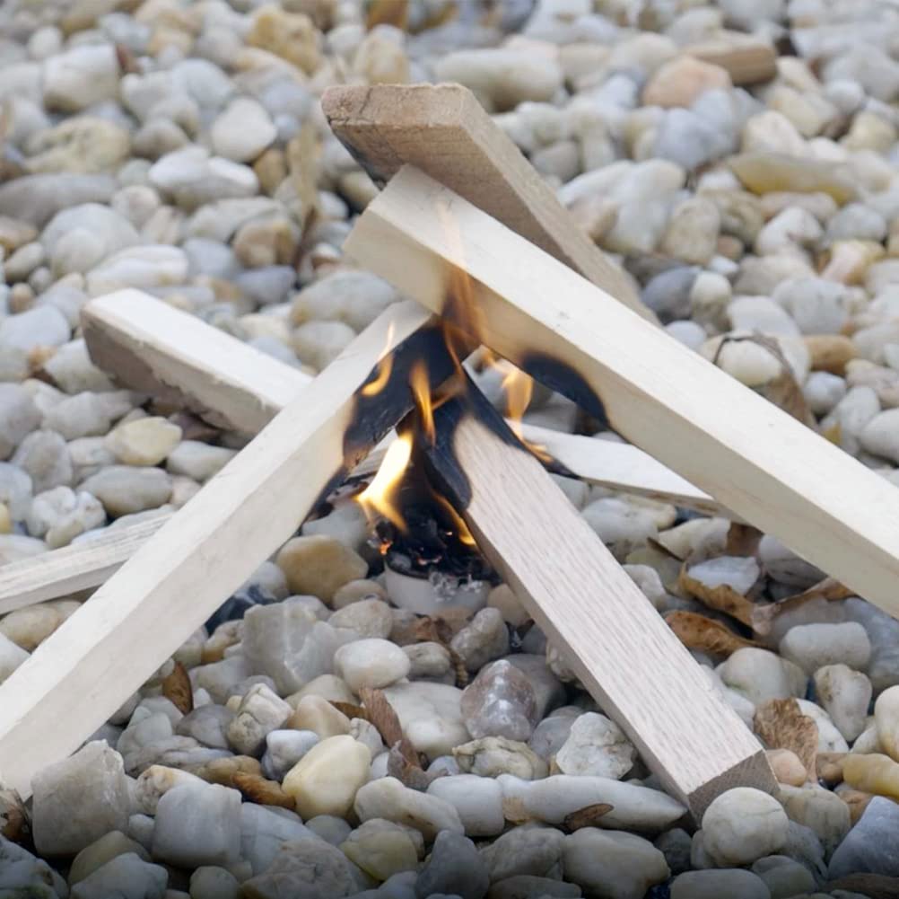 Allens fire starter cups with logs for reliable outdoor lighting.