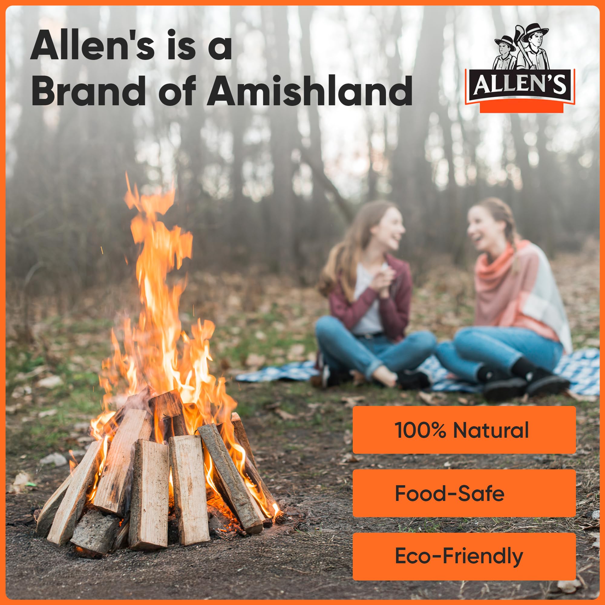Allens natural kindling wood sticks closeup, fast lighting for grills and fireplaces.