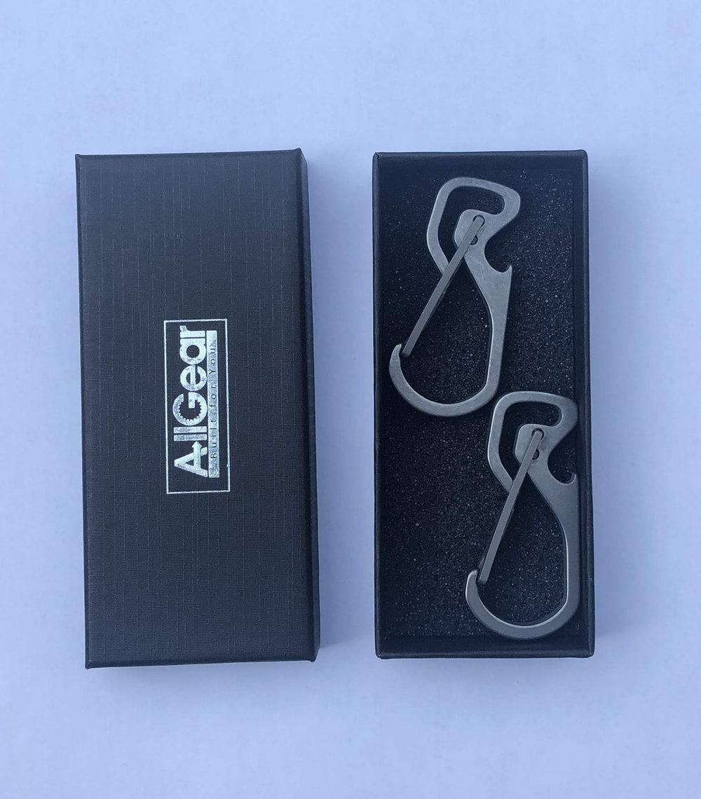 AllGear titanium carabiner with bottle opener for on the go.