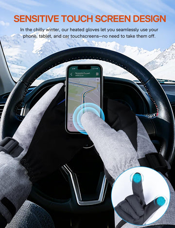 ALLJOY heated gloves fingertips enable touchscreen use in cold conditions.