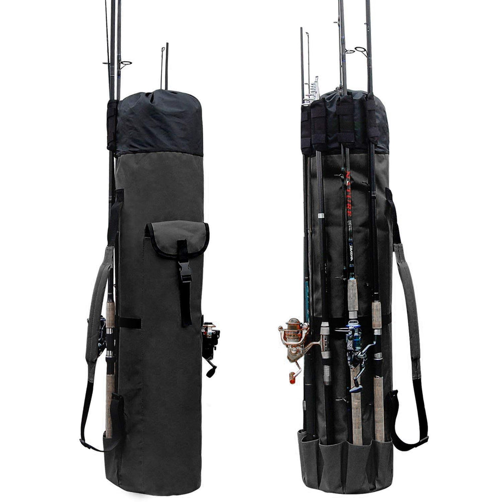 Allnice Sturdy Canvas Rod Case exterior view shows travel-ready design for five rods.