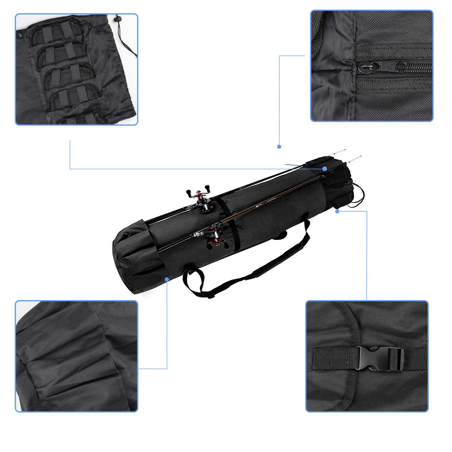 Allnice organizer features adjustable shoulder strap for comfortable travel.