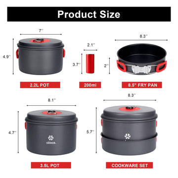 Alocs 2.2L pot—compact camp cookware for quick meals.