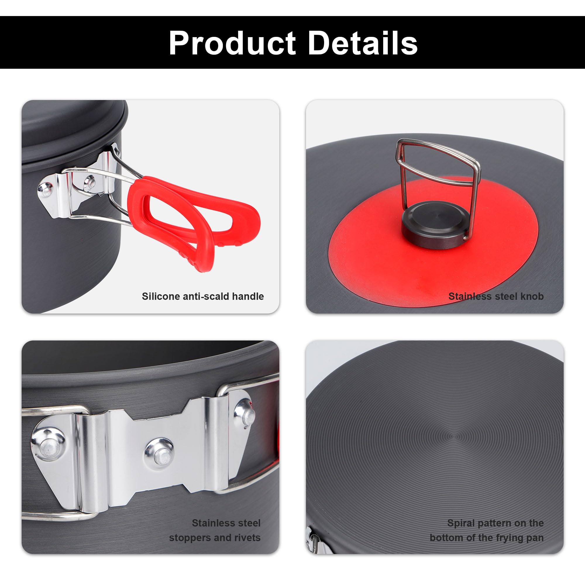 Alocs heat-resistant handles—safe grip during outdoor cooking.