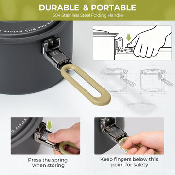 Alocs 0.8L kettle in use highlights quick coffee brewing outdoors.