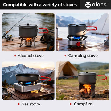 Alocs folding heat-resistant handles ensure safe, comfortable gripping during travel.