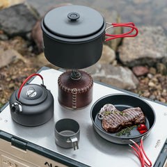 Alocs hard anodized aluminum pots close-up showing durable construction