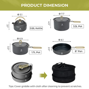 Alocs hard-anodized aluminum construction designed for durable camping use.