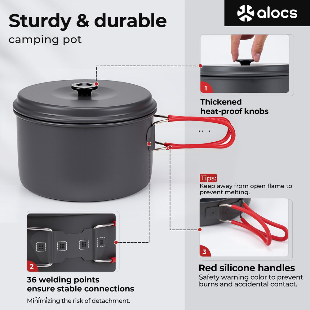 Alocs non-stick pan brings easy cooking and clean-up in outdoor settings.