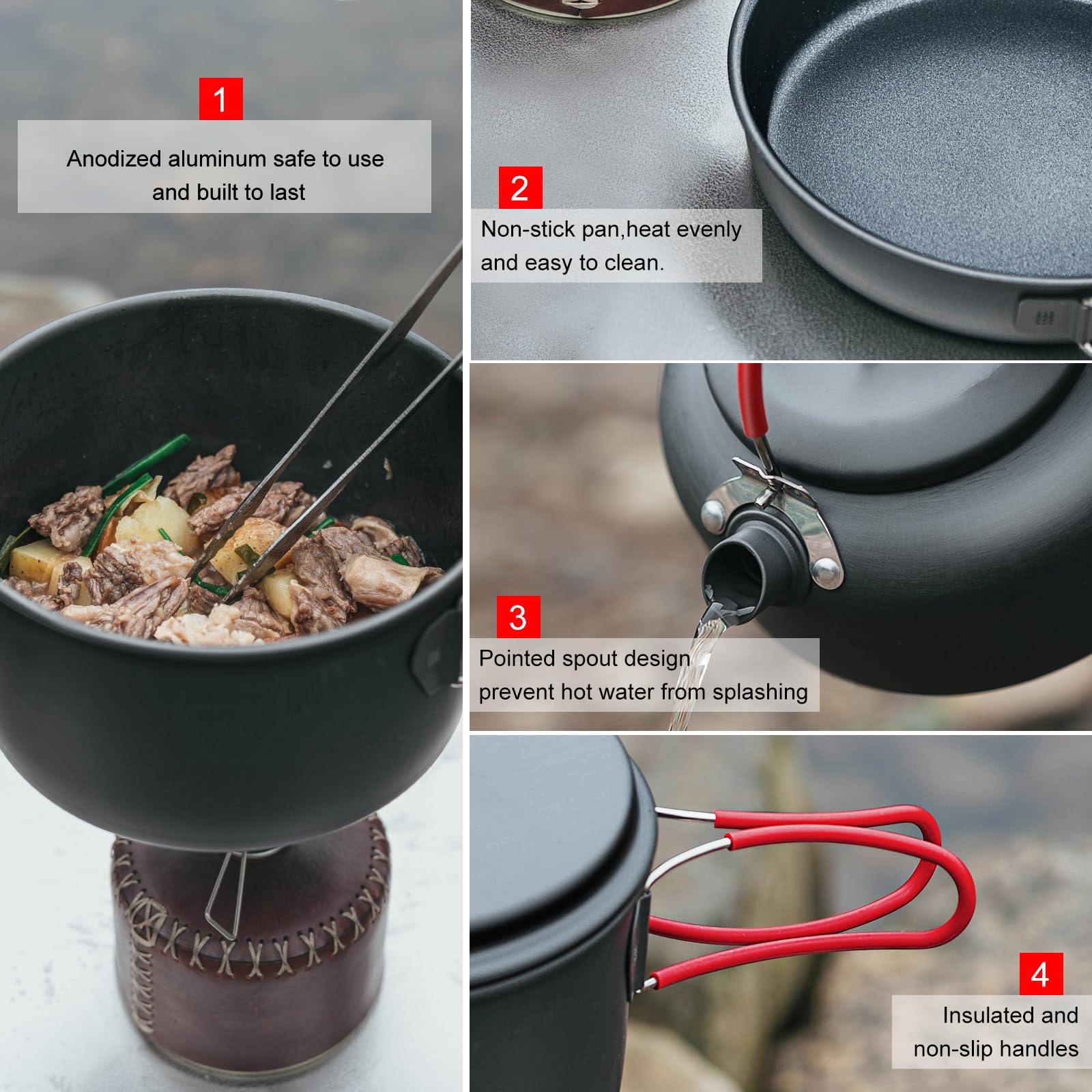 Alocs silicone heat-resistant handle for safe grip while cooking