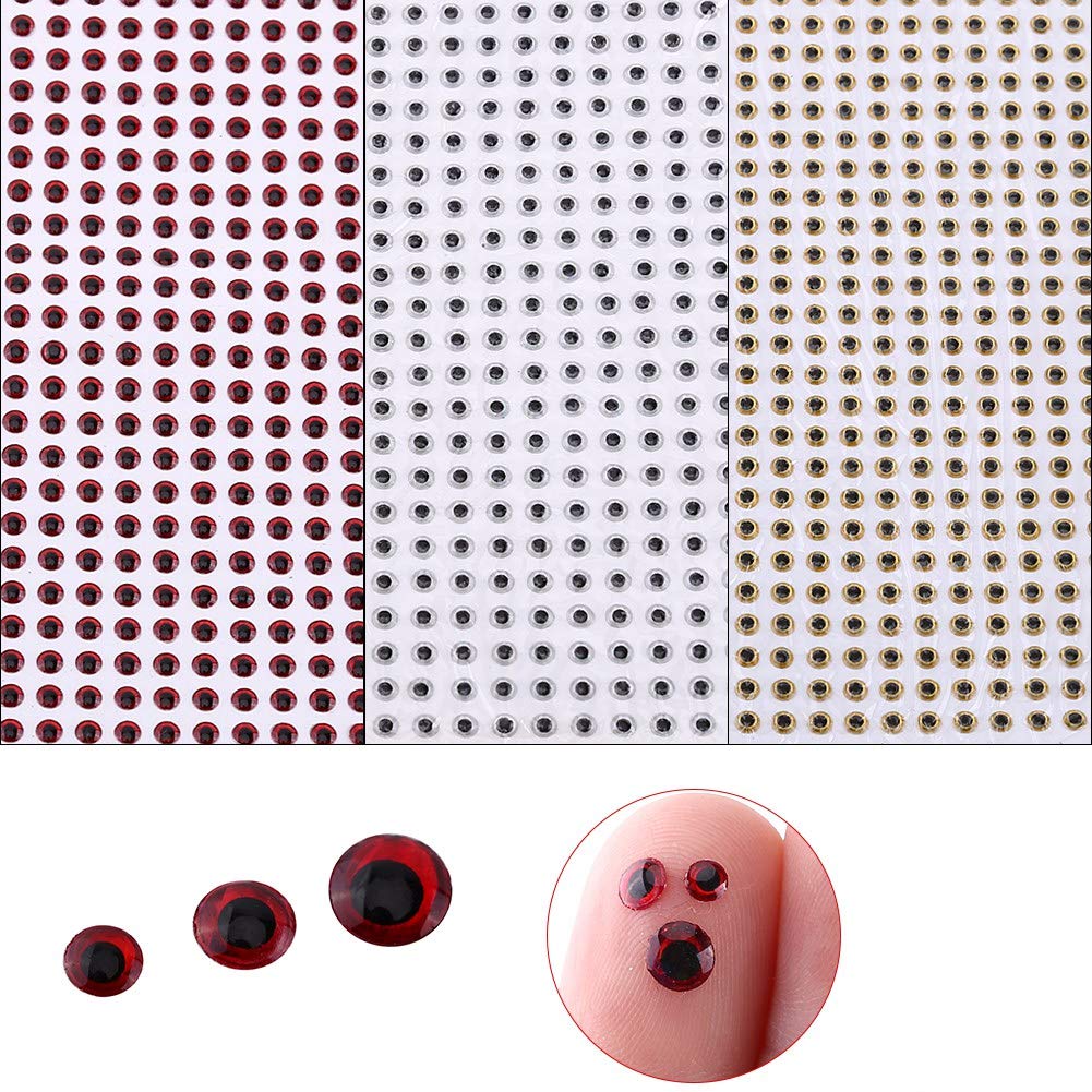 Alomejor 3D eyes packaging and compatibility, ideal for DIY lure making and crafts.