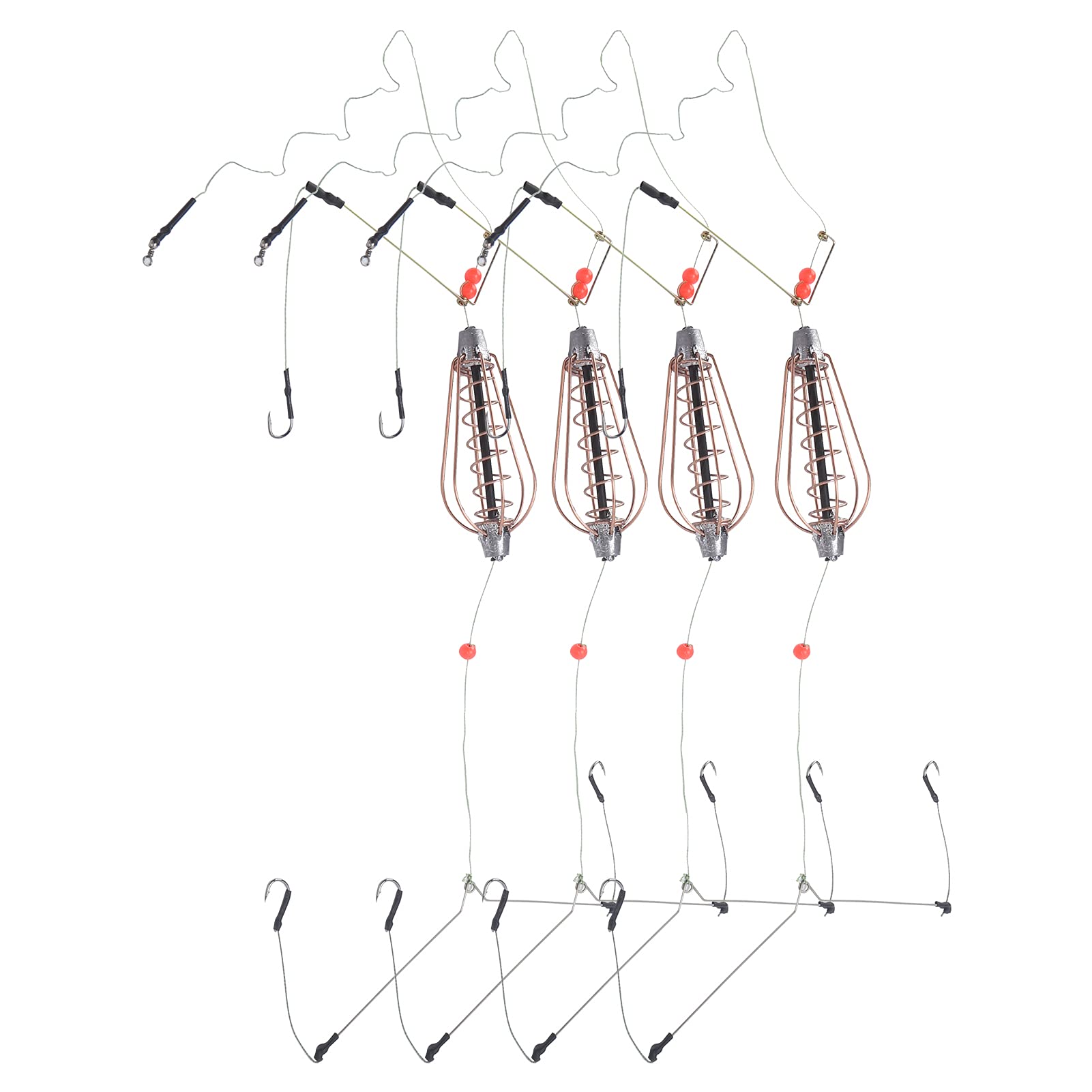 Alomejor 4Pcs Copper Spring Bait Cage Set – Hook compatibility