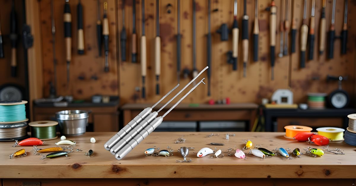 Alomejor stringer needle focused for secure line fastening.