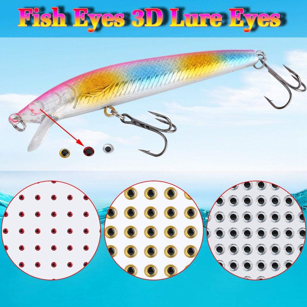 Close-up of 4mm silver 3D molded lure eyes for DIY flies and jigs