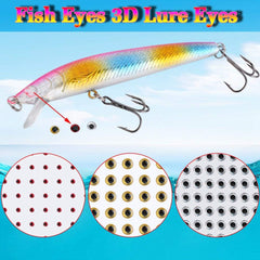 Close-up of 4mm silver 3D molded lure eyes for DIY flies and jigs