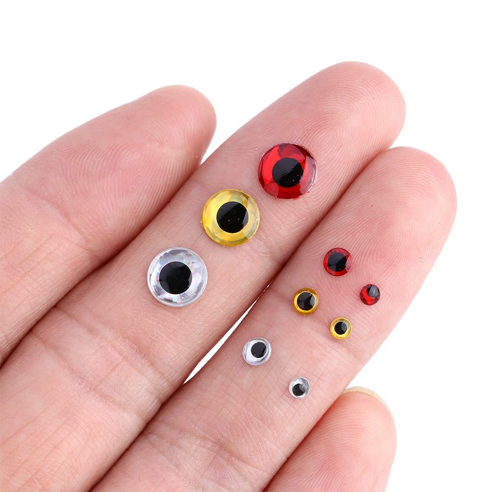 Adhesive backing lure eyes easy to apply for coating overlays
