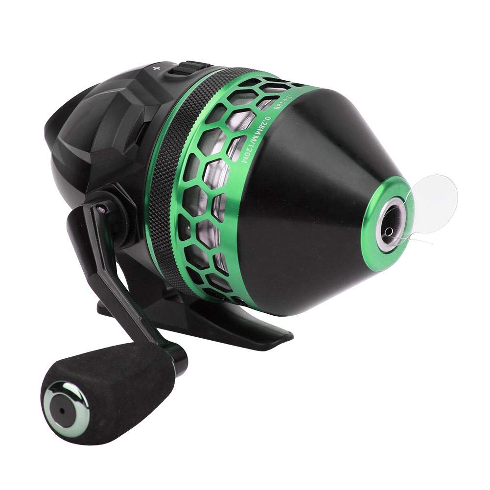 Alomejor closed-face fishing reel front view for easy handling and beginner use.