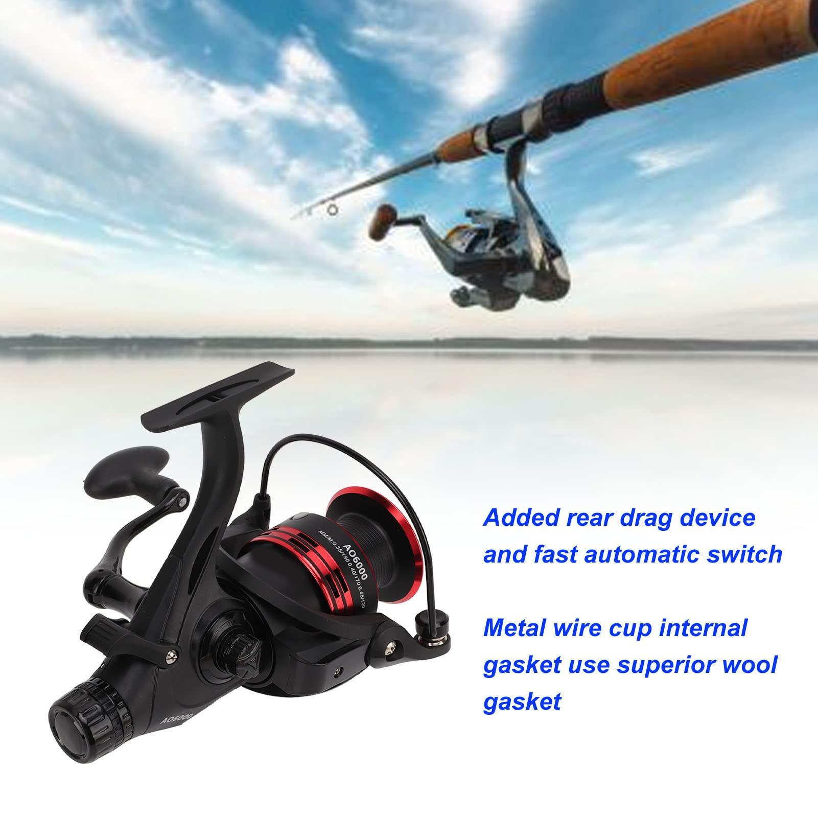 Alomejor fishing reel stainless-steel-wheel-seat ensures secure mounting.