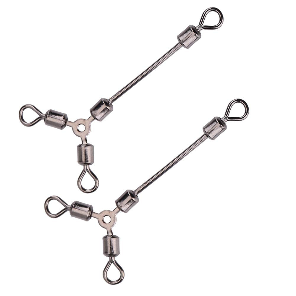 Alomejor fishing swivels 15 pcs, Y shape 3-way, quick rig connection for fast setups.