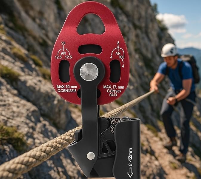 Alomejor heavy-duty pulley fits 8-12 mm rope securely