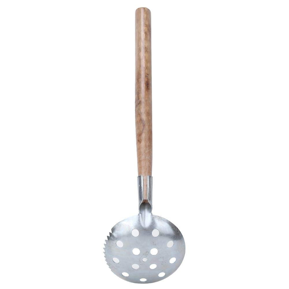 Alomejor ice scoop with slotted bowl reduces water buildup during scooping.