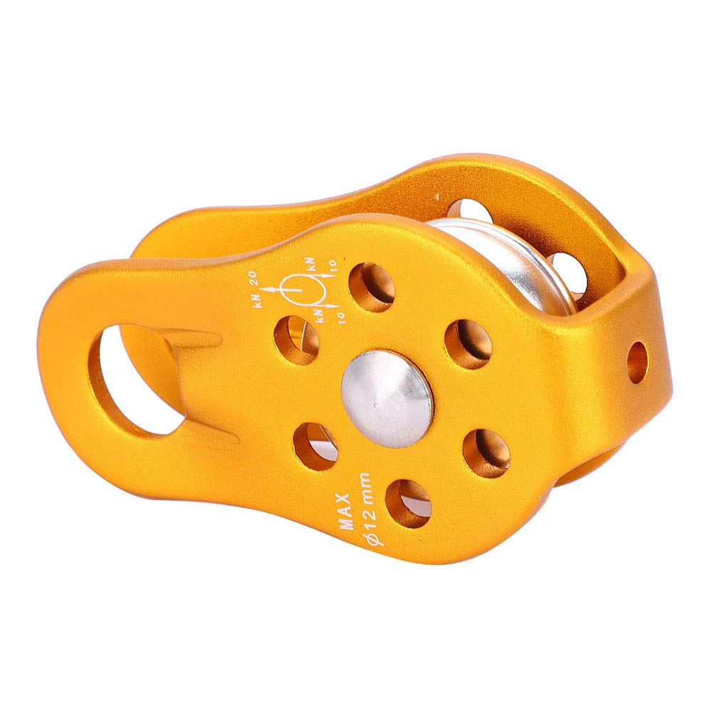 Alomejor pulley with side plates preventing rope skidding during ascent.