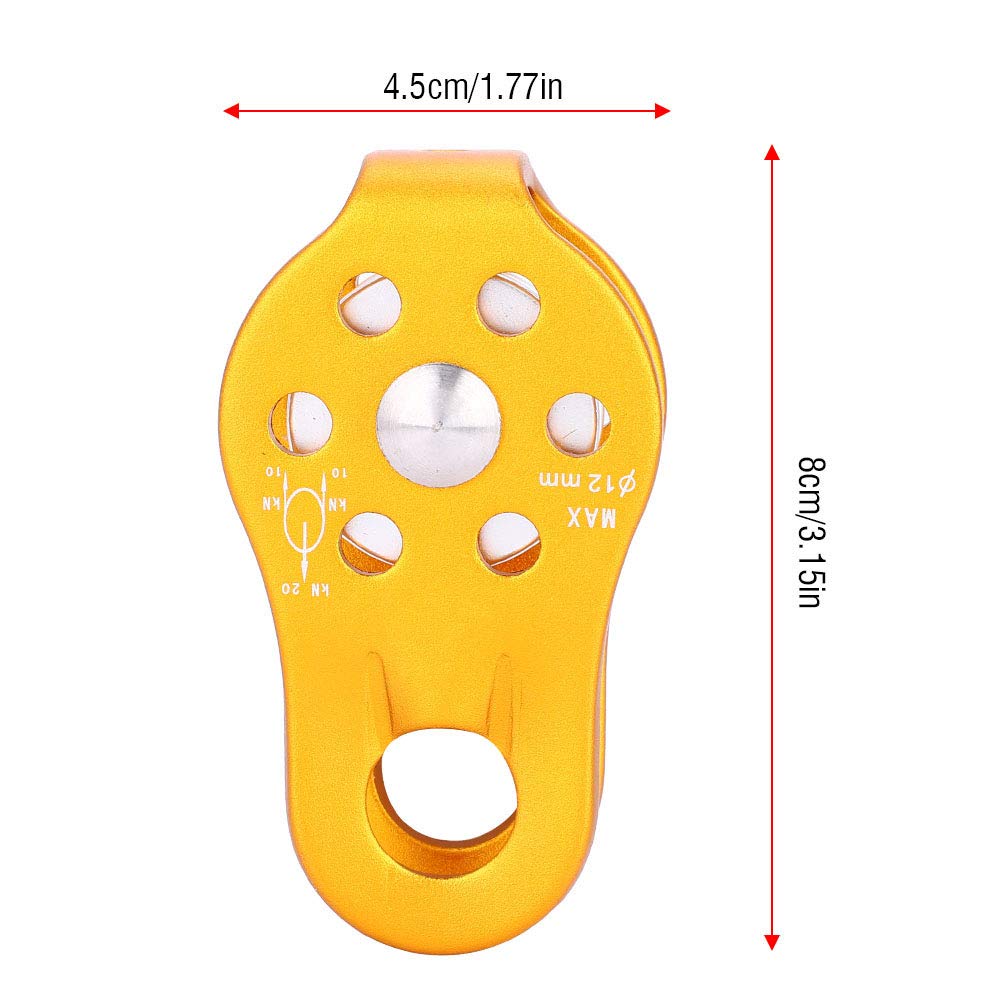 Alomejor yellow finish pulley ready for outdoor use and visibility.