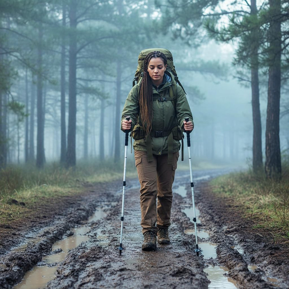 Alomejor mud-snow basket provides extra support on soft terrain.