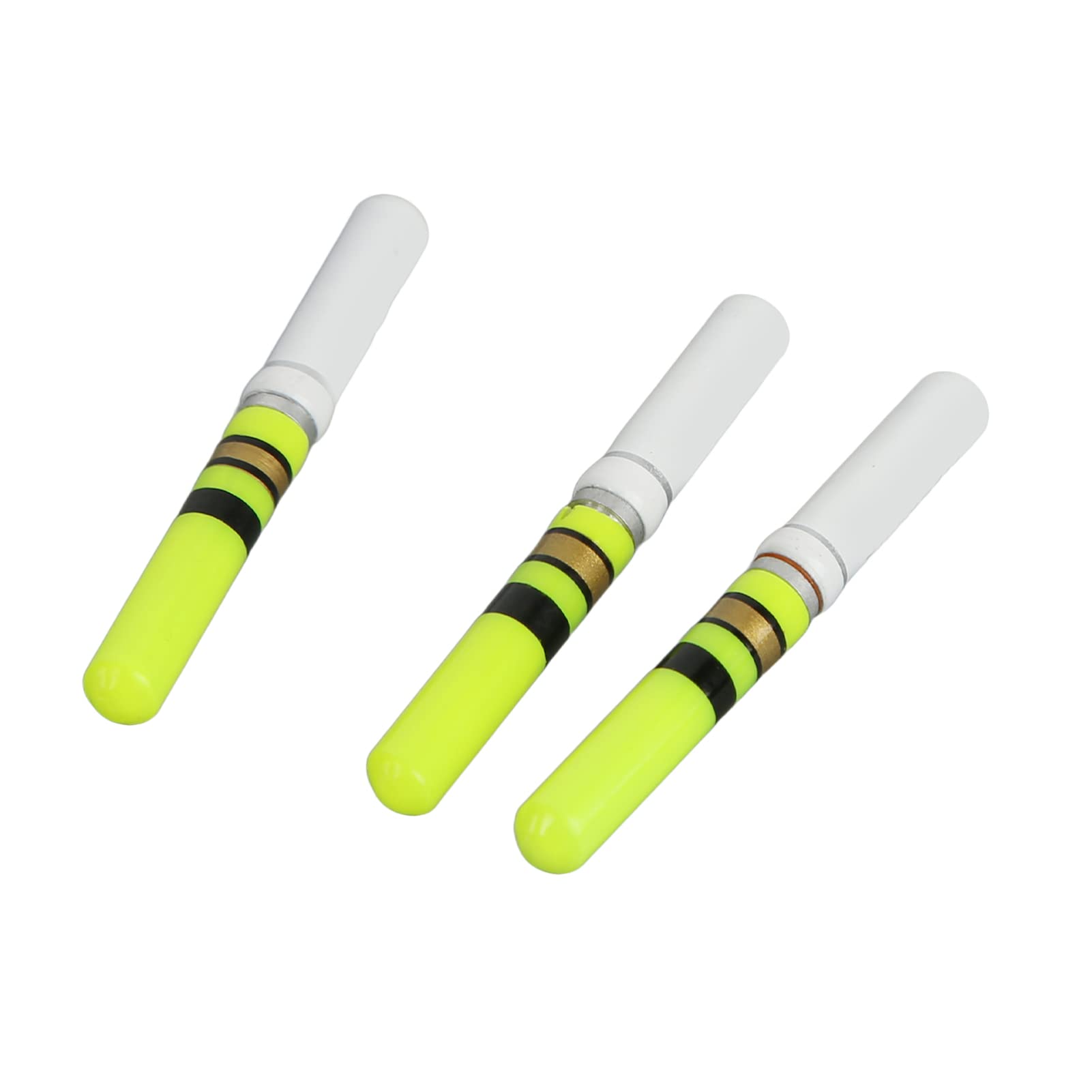 Green LED tail glow sticks attached to fishing setup