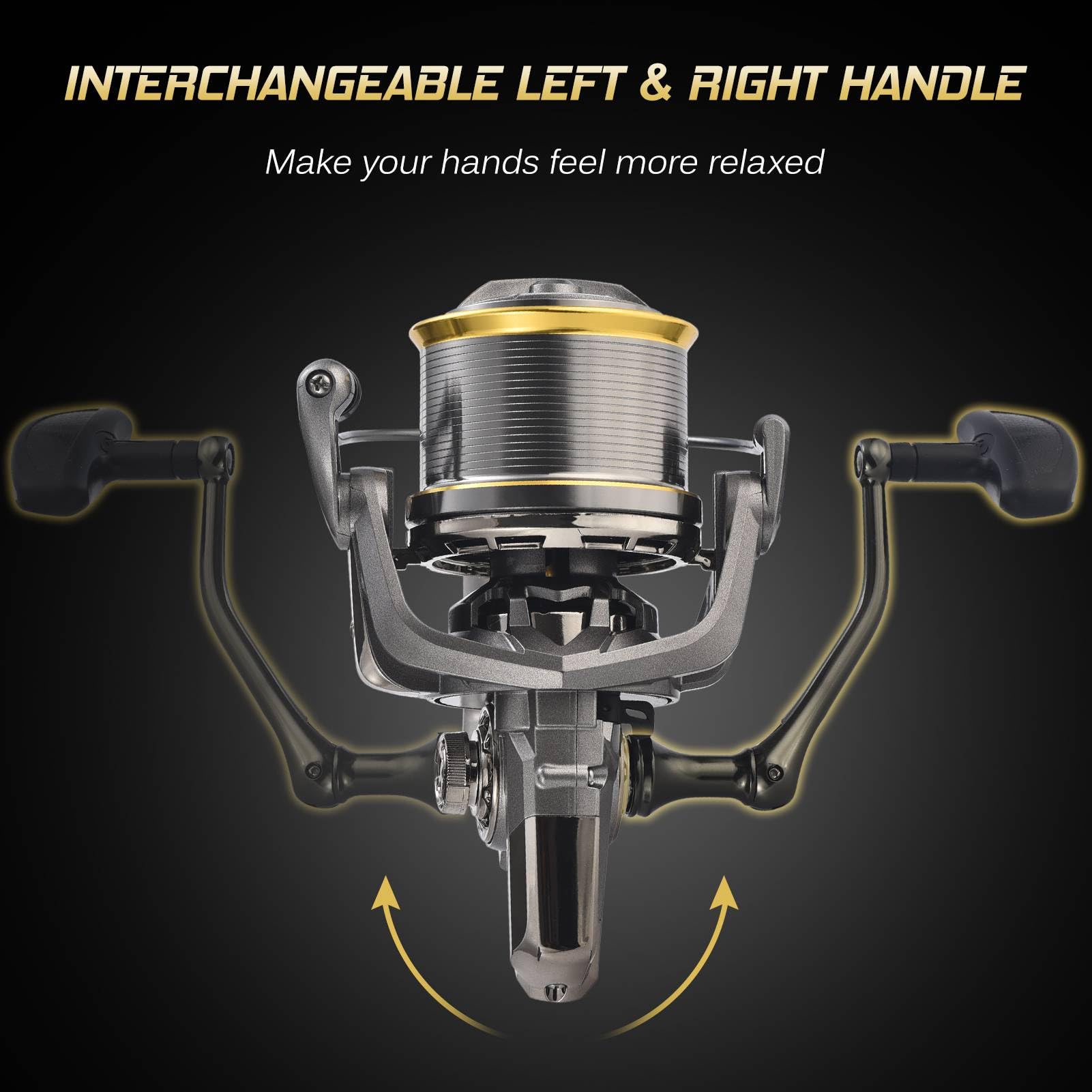 Alomejor Reel interchangeable left-right handle for ambidextrous use