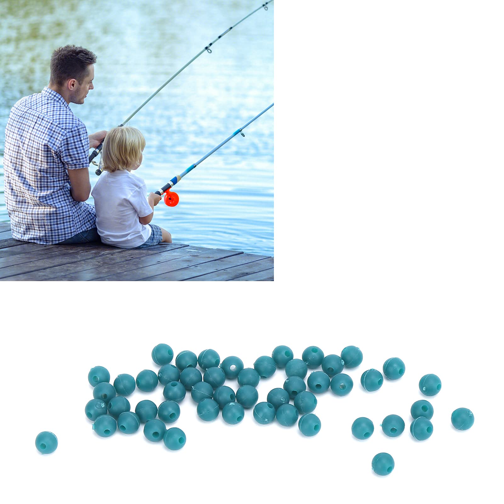 Beads used on bait hook setup to enhance night fishing appeal