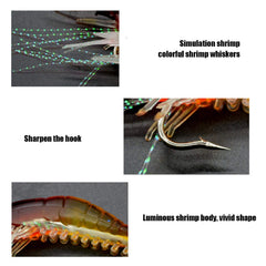 Alomejor shrimp lures neon body adds visibility and triggers strikes.