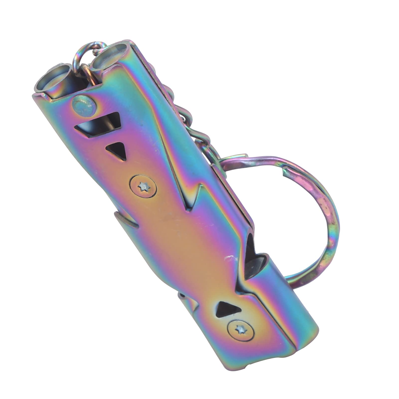 Compact colorful Alomejor whistle shown beside map and compass for preparedness.