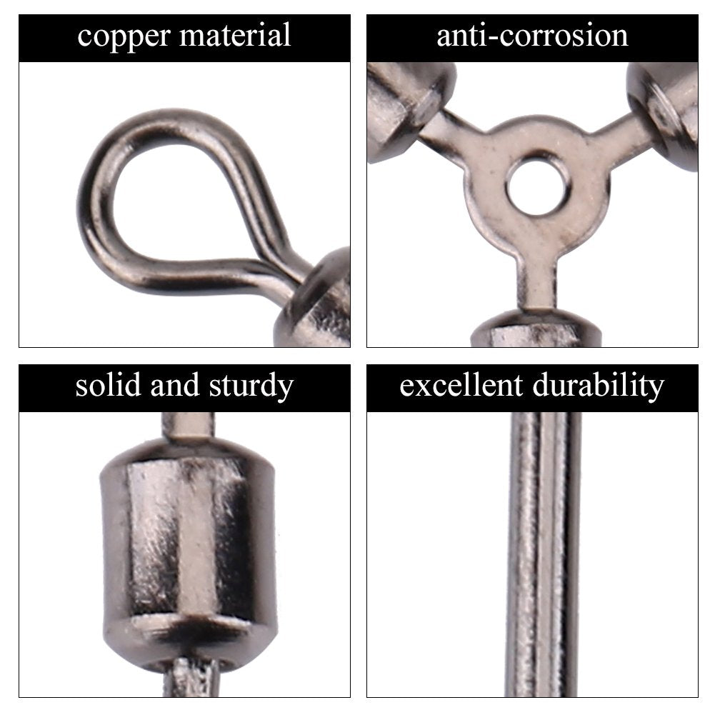 Alomejor swivels size variety kit for matching line strength and quick rig changes.