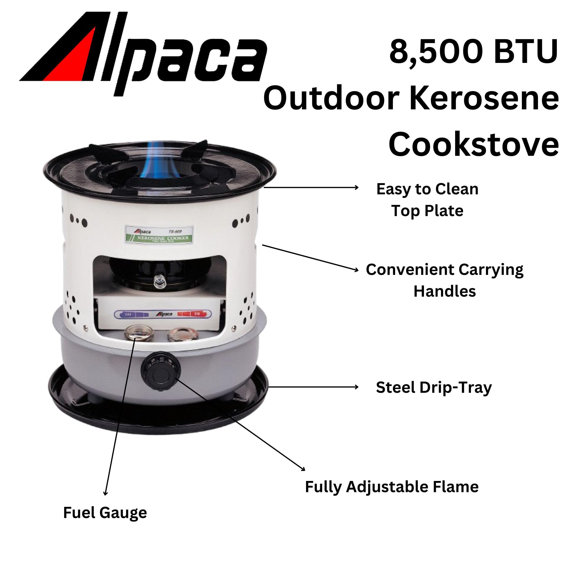 Durable all-metal construction of the Alpaca stove