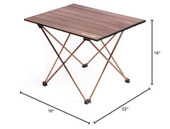 Alpcour portable camping table heavy-duty hinge secures quick setup