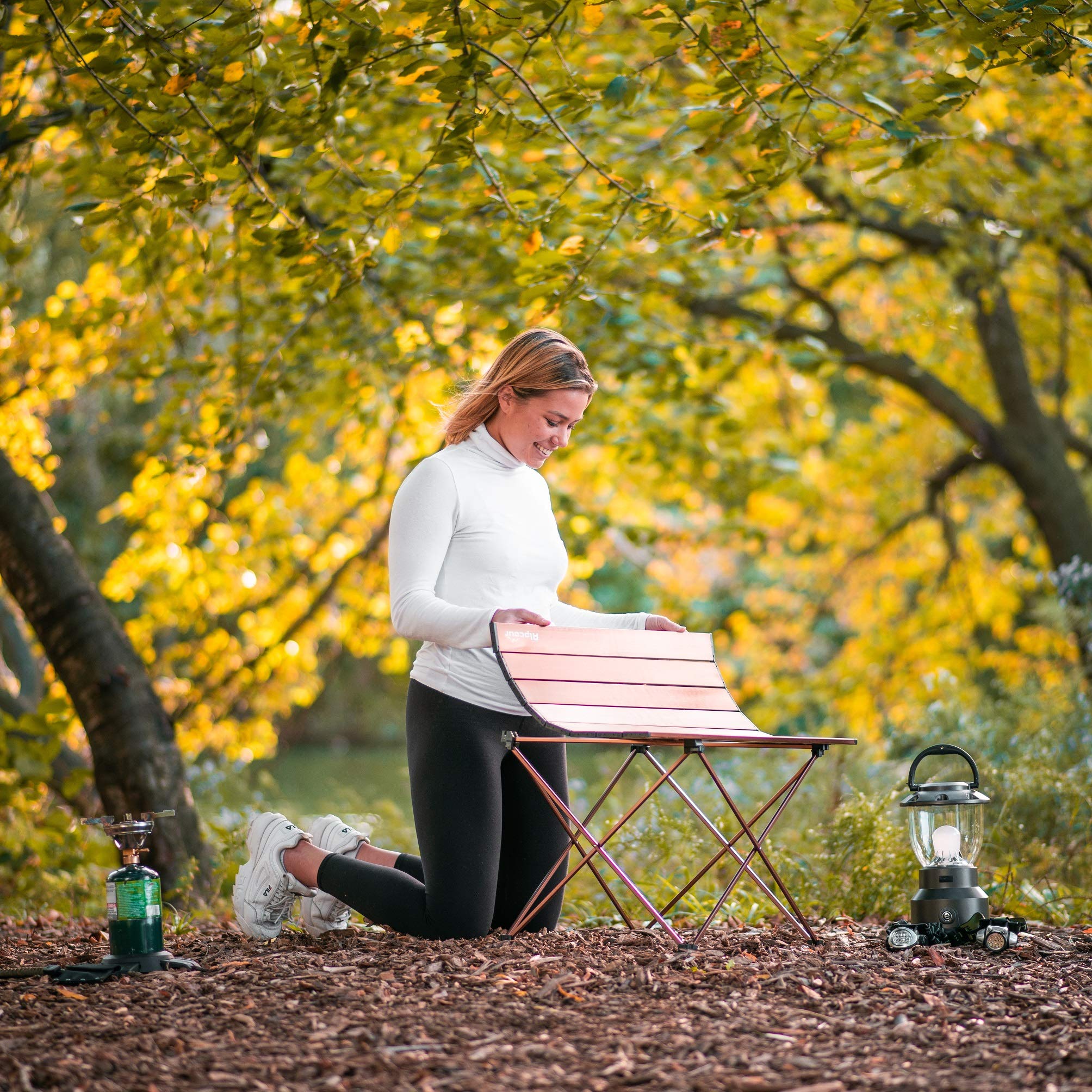 Alpcour portable camping table rustproof legs endure outdoor use