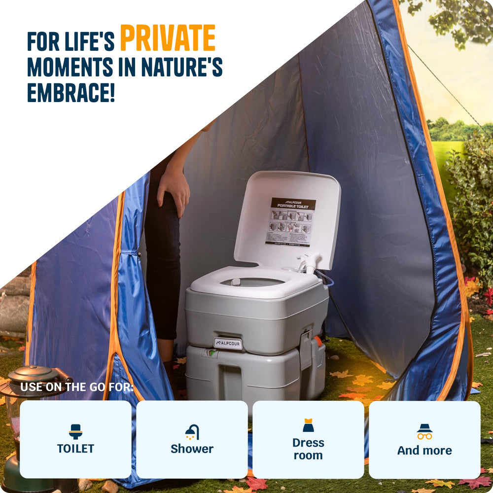 Alpcour portable pop up tent with zip window for ventilation and privacy.
