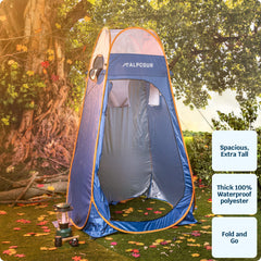 Alpcour portable pop up tent side profile showing tall spacious interior.