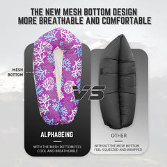 AlphaBeing air sofa shows easy inflation for fast outdoor relaxation.