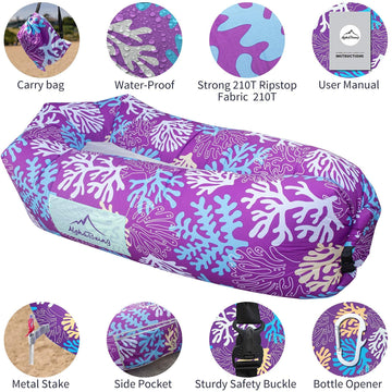 AlphaBeing inflatable couch for outdoor use suits camping and beach trips.